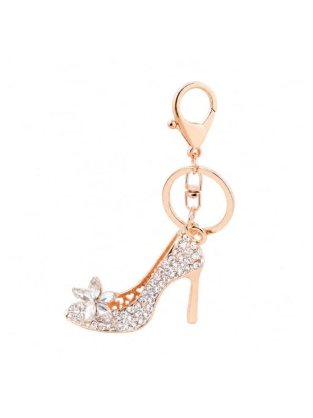 Rhinestone High Heel Keychain Bag Charm Zinc Alloy Purse Accessory